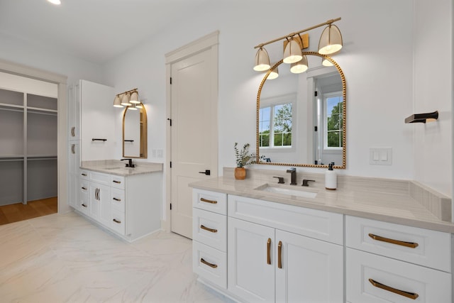 bathroom with two vanities