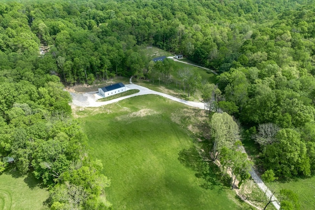 bird's eye view with a forest view