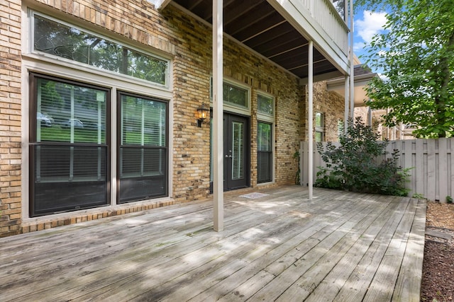 wooden terrace with fence