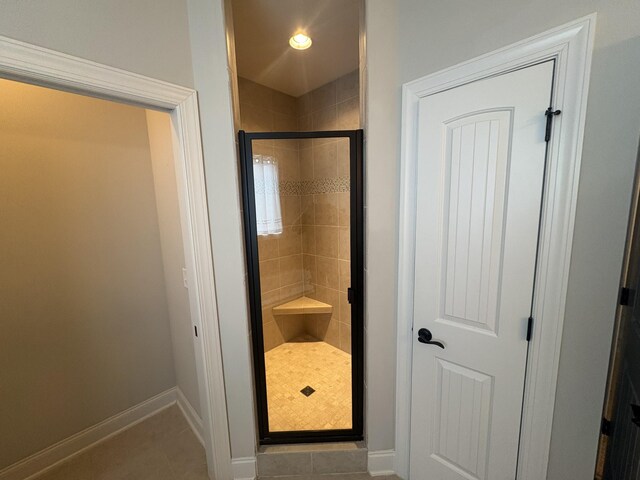 1254 Charleston Blvd, Murfreesboro, TN 37130 - full bathroom with a stall shower, tile patterned floors, baseboards, and recessed lighting