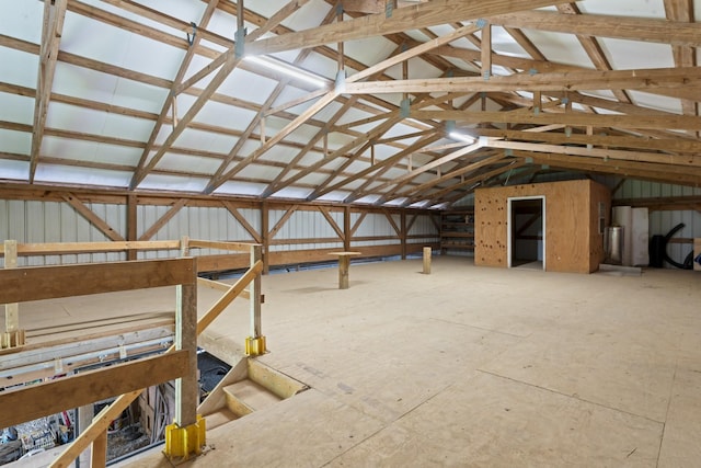 view of unfinished attic