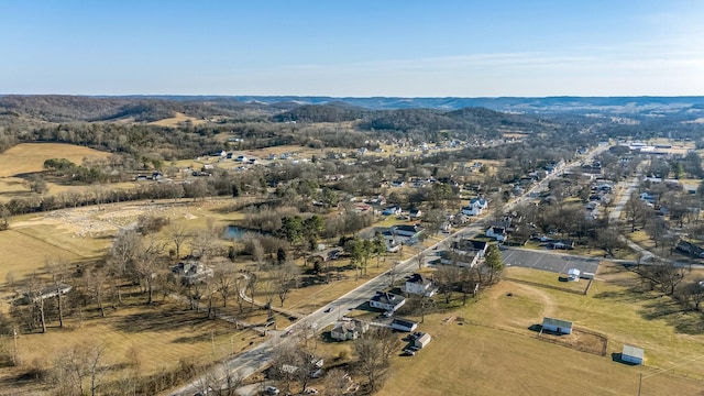 aerial view with a mountain view