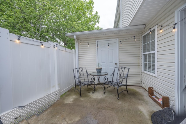 view of patio / terrace with fence