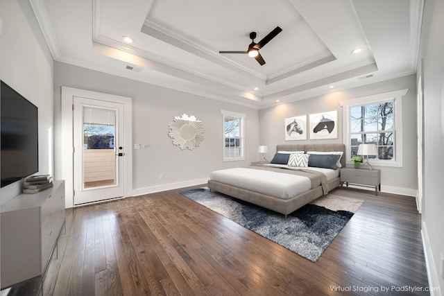 2509B Scovel St, Nashville, TN 37208 - bedroom with a raised ceiling, multiple windows, ornamental molding, and visible vents