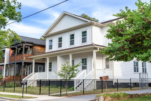 2509B Scovel St, Nashville, TN 37208 - farmhouse-style home with a fenced front yard and a porch