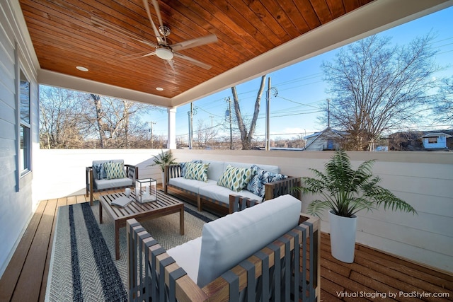 2509A Scovel St, Nashville, TN 37208 - wooden deck with ceiling fan and outdoor lounge area