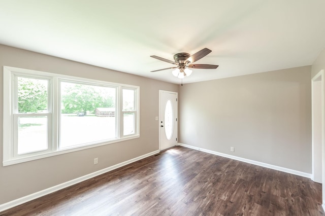 154 Church Ave, Watertown, TN 37184 - interior space with ceiling fan, baseboards, and dark wood finished floors
