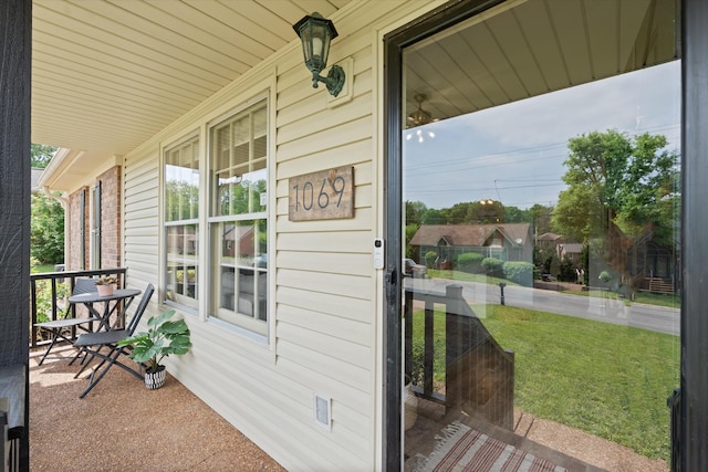 exterior space with covered porch