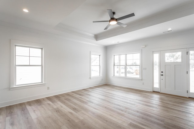 492 Willow Grove Ct Unit 60, Ringgold, GA 30736 - interior space with crown molding, visible vents, a raised ceiling, and light wood-type flooring