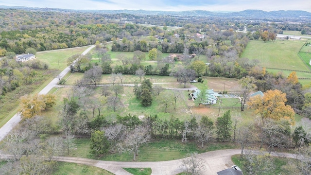 bird's eye view with a rural view and a mountain view