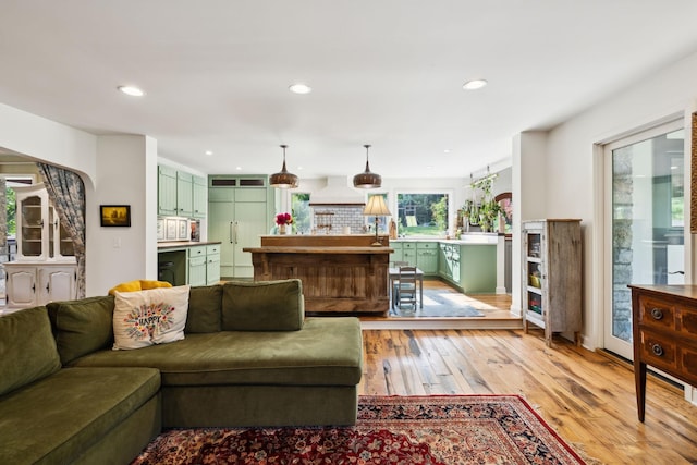 503 Brick Church Pike, Goodlettsville, TN 37072 - living room featuring light wood-style flooring and recessed lighting