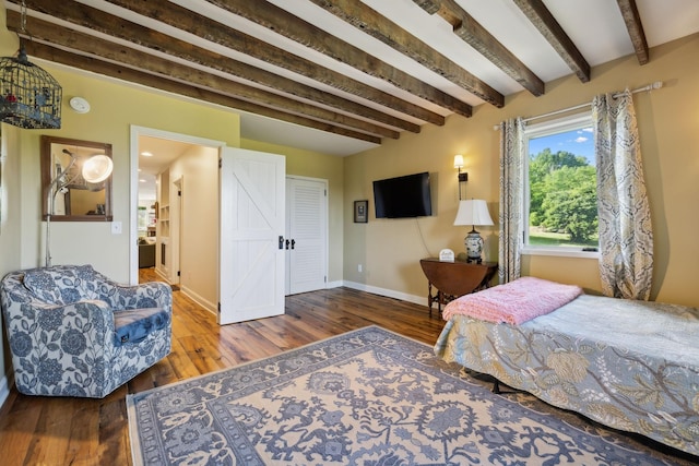503 Brick Church Pike, Goodlettsville, TN 37072 - bedroom with beam ceiling, wood finished floors, and baseboards