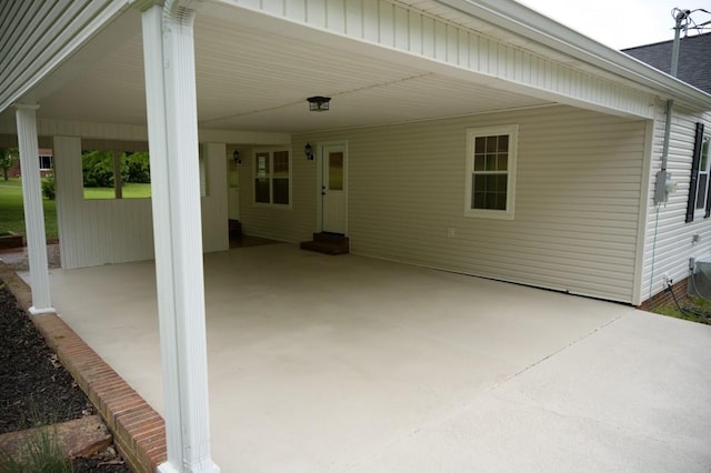 view of patio / terrace with a carport