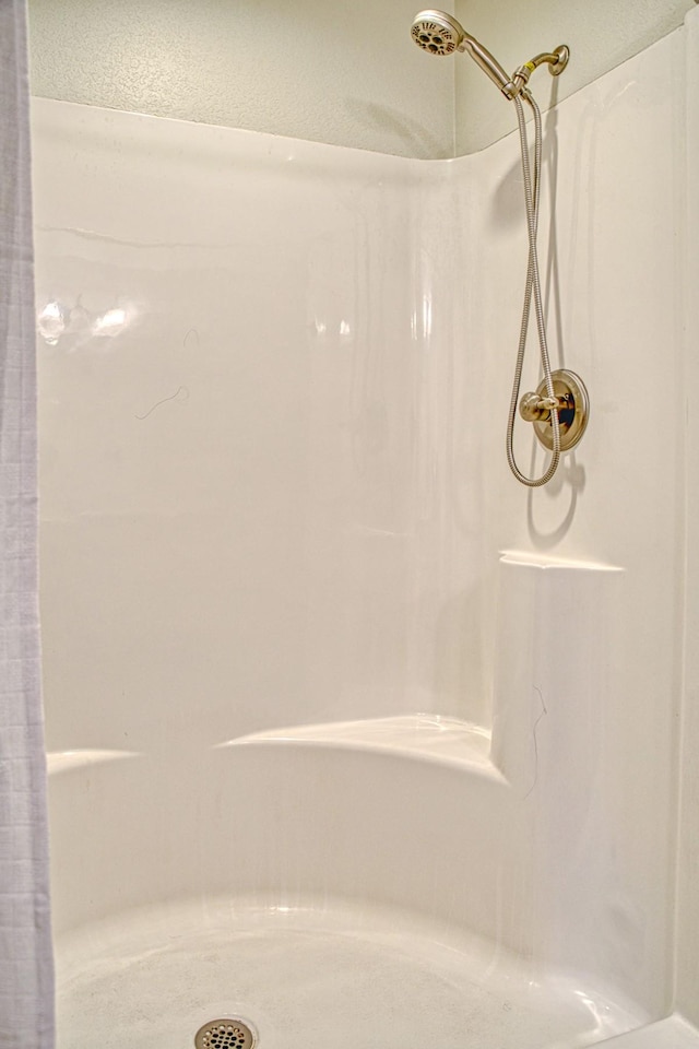 bathroom featuring a shower with curtain