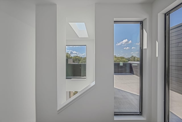 doorway with a skylight