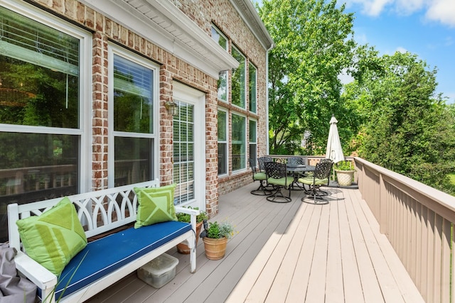 9404 Dove Field Ct, Brentwood, TN 37027 - wooden terrace with outdoor dining space