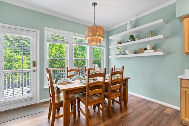 9404 Dove Field Ct, Brentwood, TN 37027 - dining room with a wealth of natural light, crown molding, and wood finished floors