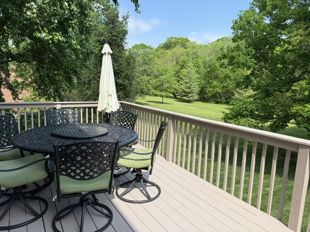 9404 Dove Field Ct, Brentwood, TN 37027 - wooden terrace with a yard and outdoor dining space