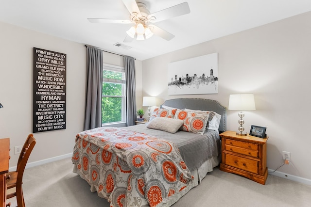 9404 Dove Field Ct, Brentwood, TN 37027 - bedroom featuring baseboards, ceiling fan, carpet flooring, and visible vents
