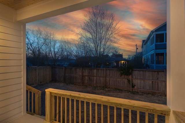 exterior space featuring a fenced backyard