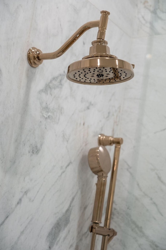 interior details with a marble finish shower