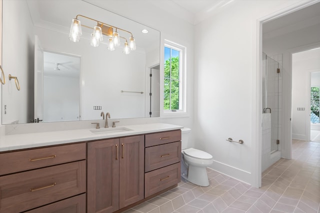 1408 Adams St, Franklin, TN 37064 - full bathroom featuring tile patterned floors, toilet, a shower stall, and vanity
