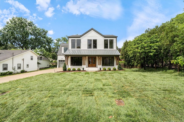 1408 Adams St, Franklin, TN 37064 - view of front of house featuring driveway, metal roof, and a standing seam roof