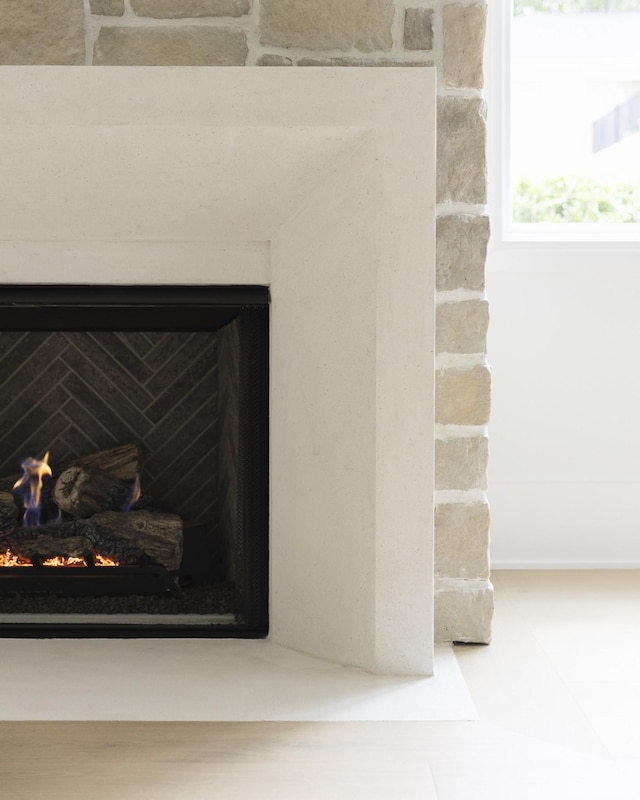 1408 Adams St, Franklin, TN 37064 - detailed view of a lit fireplace