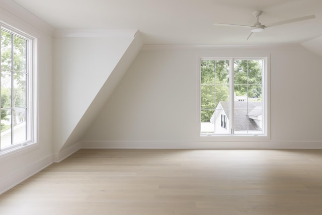 1408 Adams St, Franklin, TN 37064 - bonus room featuring healthy amount of natural light, light wood-style flooring, a ceiling fan, and vaulted ceiling