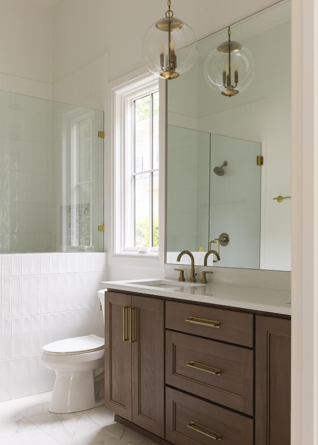 1408 Adams St, Franklin, TN 37064 - full bathroom featuring vanity, plenty of natural light, and a walk in shower