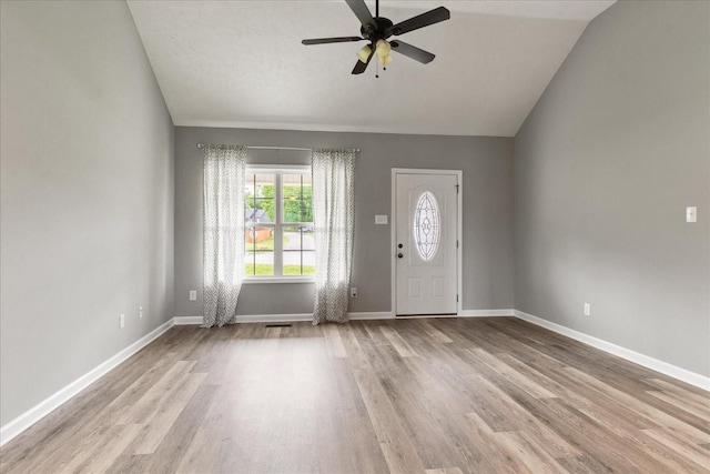 125 Southview Dr, Lewisburg, TN 37091 - foyer featuring lofted ceiling, baseboards, ceiling fan, and wood finished floors