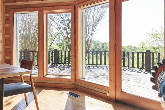 448 Dean Acre Ln, Liberty, TN 37095 - doorway to outside featuring visible vents and wood finished floors
