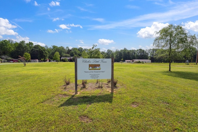 view of property's community featuring a yard