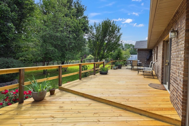 wooden terrace with fence