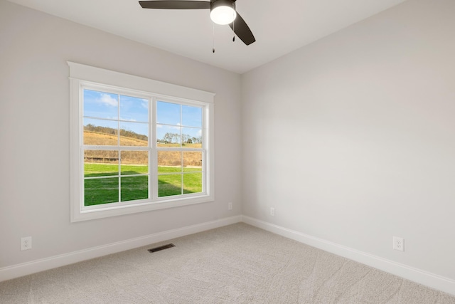 119 Casey St, Brush Creek, TN 38547 - carpeted empty room featuring baseboards, a ceiling fan, and visible vents