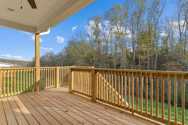 119 Casey St, Brush Creek, TN 38547 - wooden terrace with ceiling fan