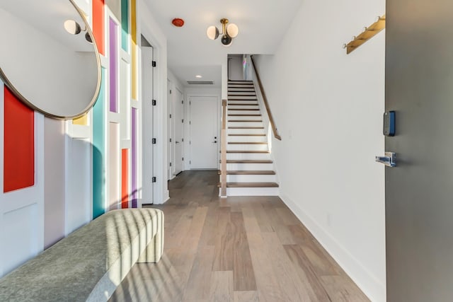 2176 Carson St Unit 5, Nashville, TN 37211 - interior space with stairs, light wood-type flooring, visible vents, and recessed lighting