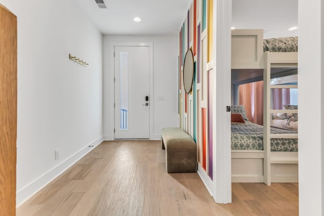 2176 Carson St Unit 5, Nashville, TN 37211 - foyer entrance with visible vents, light wood-style flooring, baseboards, and recessed lighting