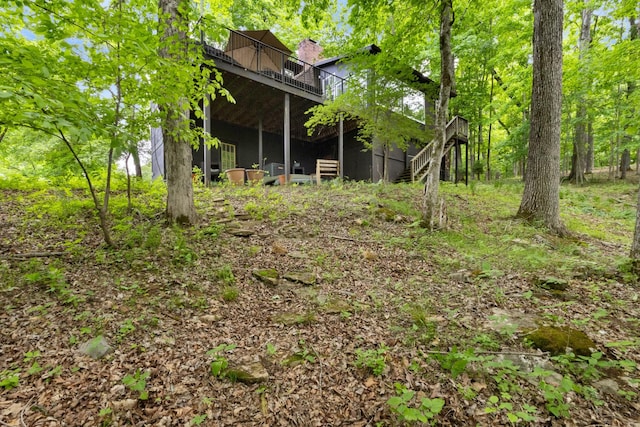 460 Seven Springs Rd, Clarksville, TN 37043 - view of yard with a wooden deck and stairs