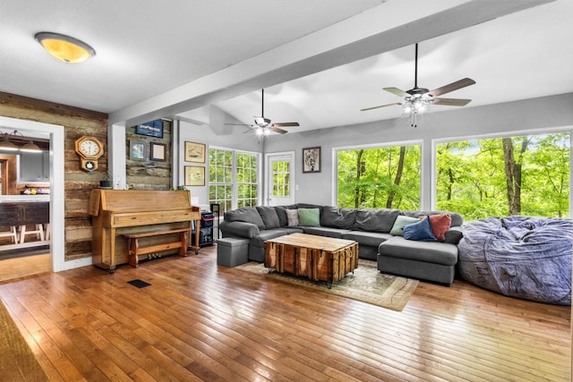 460 Seven Springs Rd, Clarksville, TN 37043 - living area with a ceiling fan, wood-type flooring, and plenty of natural light