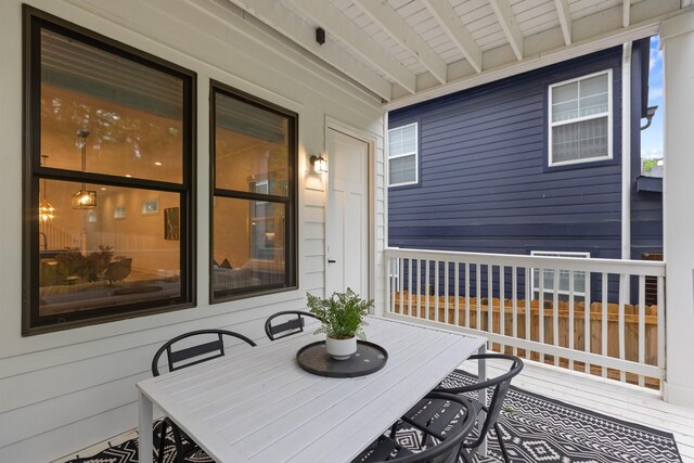 view of patio featuring outdoor dining space