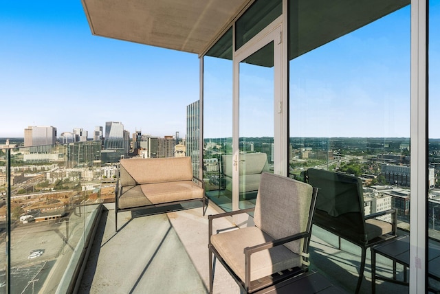 balcony with a city view