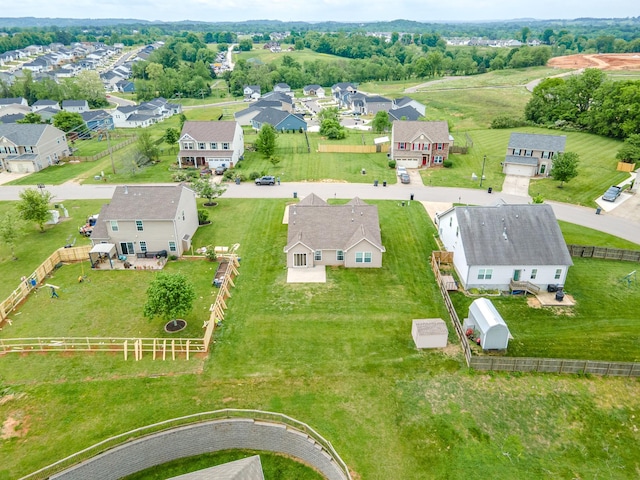 aerial view with a residential view