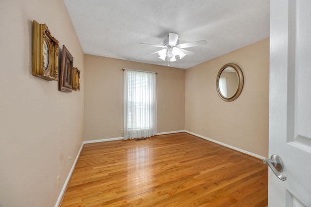 2004 Pinewood Ct, Mount Juliet, TN 37122 - spare room featuring ceiling fan, light wood finished floors, baseboards, and a textured ceiling