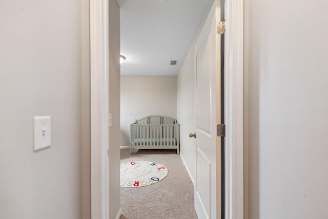 5002 Fox Run S, Spring Hill, TN 37174 - hallway featuring carpet flooring, visible vents, and baseboards