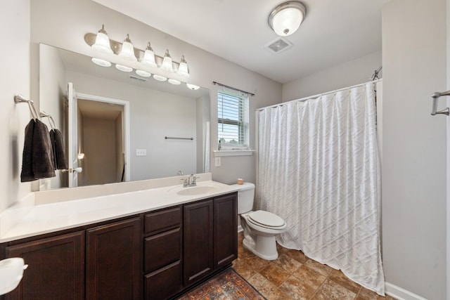 5002 Fox Run S, Spring Hill, TN 37174 - full bath with toilet, vanity, visible vents, and a shower with shower curtain