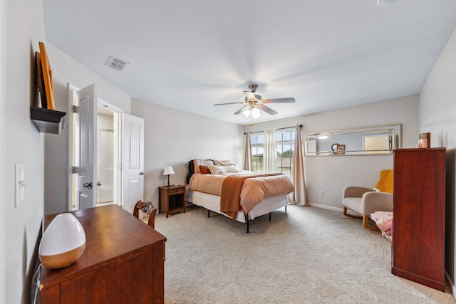 5002 Fox Run S, Spring Hill, TN 37174 - carpeted bedroom featuring baseboards, a ceiling fan, and visible vents
