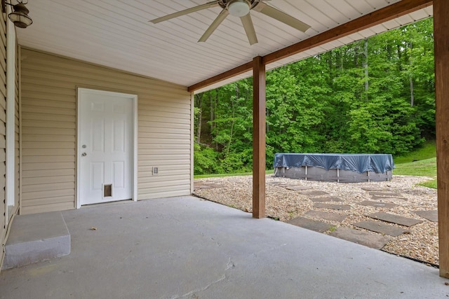 455 No Pone Valley Rd NW, Georgetown, TN 37336 - view of patio featuring a covered pool and a ceiling fan