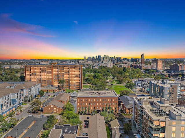 aerial view featuring a view of city