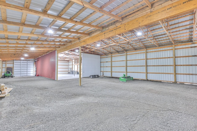 garage featuring metal wall